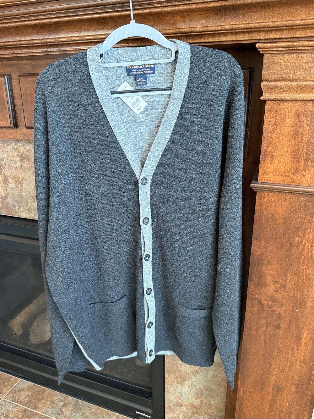 Brooks Brothers Gray 3-Ply Scottish Cashmere Sweater XXL NWT retail $598